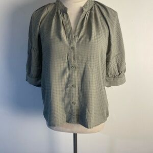 H&M Olive Button-Up Blouse
